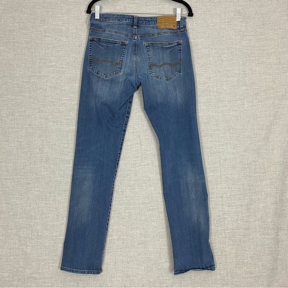 American Eagle 360 Extreme Flex Slim Jeans Sz 29X32 Medium Wash Faded - Picture 4 of 13